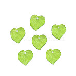 Transparent Acrylic Pendants, Aspen Leaf Charm, Lime Green, 16.5x16x3mm, Hole: 2mm, about 1400pcs/500g(TACR-T012-05)