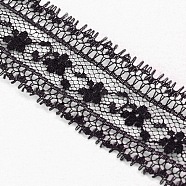 Lace Trim Nylon String Threads for Jewelry Making, Black, 1-1/8 inch(27mm), 2.5yards/bag(2.286m/bag)(X-OCOR-I001-202)
