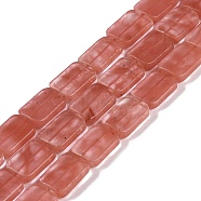 Cherry Quartz Glass Beads Strands, Rectangle, 13x18x6mm, Hole: 0.8mm, about 22pcs/strand, 15.75''(40cm)(G-M420-M05-02)