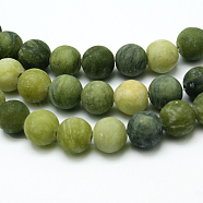 Round Frosted Natural TaiWan Jade Bead Strands, 4mm, Hole: 1mm, about 93pcs/strand, 15.5 inch(G-M248-4mm-02)