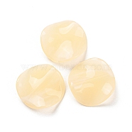 Opaque Acrylic Beads, Wave Flat Round, Bisque, 24x6mm, Hole: 1.8mm, about 255pcs/500g(OACR-B013-32C)