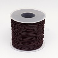 Round Elastic Cord Wrapped by Nylon Thread, Coffee, 0.8mm, about 54.68 yards(50m)/roll(EC-K001-0.8mm-04)