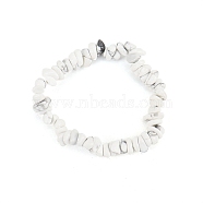 Natural Howlite Chips Beaded Stretch Bracelet for Women, 6-3/4~8-5/8 inch(17~22cm)(PW-WG72437-17)