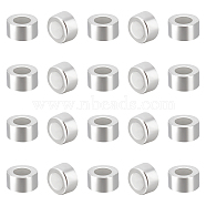 50Pcs 925 Sterling Silver Spacer Beads, Column, No 925 Stamp, with 1Pc Suede Fabric Square Silver Polishing Cloth, Silver, Bead: 2.5x1mm, Hole: 1mm(FIND-BC0005-07B)