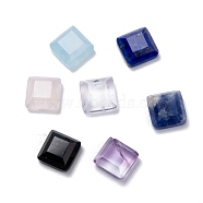 Natural Mixed Gemstone Cabochons, Faceted, Square, 6x6x3mm(G-D058-08)