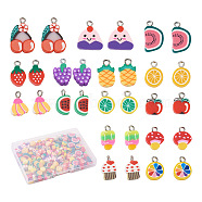 Craftdady 150Pcs 15 Style Handmade Polymer Clay Charms, with Platinum Tone Iron Findings, Food & Fruit, Mixed Color, 10pcs/style(CLAY-CD0001-09)