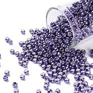 TOHO Round Seed Beads, Japanese Seed Beads, (567) Galvanized Lilac, 8/0, 3mm, Hole: 1mm, about 222pcs/10g(X-SEED-TR08-0567)
