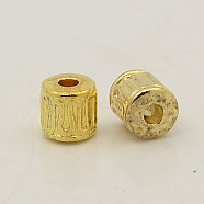 Tibetan Style Alloy Beads, Column, Golden, Lead Free & Cadmium Free, 4.5x4.5mm, Hole: 1.5mm(K08ZS011)