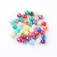 Acrylic Beads, AB Color, Faceted, Round, Mixed Color, 6mm, Hole: 1mm, about 4800pcs/500g(MACR-Q001-02)
