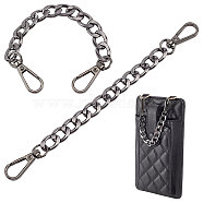 Elite Aluminum Curb Chain Bag Shoulder Straps, with Alloy Swivel Clasps, for Bag Replacement Accessories, Gunmetal, 20.5cm, 2pcs/box(FIND-PH0010-43B)
