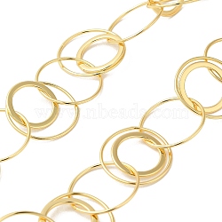 Rack Plating Brass Ring Link Chain, Soldered, Long-Lasting Plated, Lead Free & Cadmium Free, Real 18K Gold Plated, 16.5x1mm, 20x1mm, 22x1mm(CHC-H105-08G)