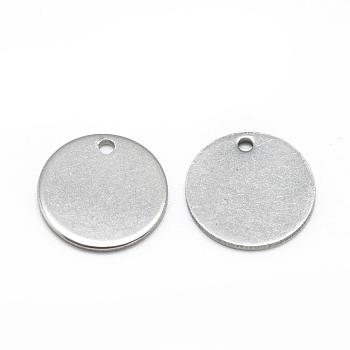 201 Stainless Steel Stamping Blank Tag Pendants, Flat Round, Stainless Steel Color, 40x1mm, Hole: 2mm