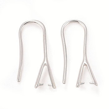 Rack Plating Eco-friendly Brass Earring Hooks, with Ice Pick Pinch Bails, Lead Free & Cadmium Free, 925 Sterling Silver Plated, 21x2.5mm, 24 Gauge, Pin: 0.5mm and 1mm