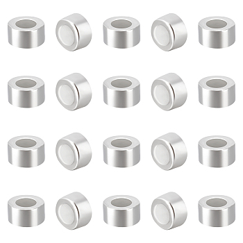 50Pcs 925 Sterling Silver Spacer Beads, Column, No 925 Stamp, with 1Pc Suede Fabric Square Silver Polishing Cloth, Silver, Bead: 2.5x1mm, Hole: 1mm