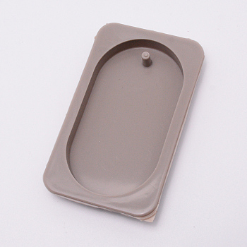Oval Silicone Pendant Molds, Resin Casting Molds, For UV Resin, Epoxy Resin Craft Making, Gray, 105x65x12mm, Inner Diameter: 92x50mm