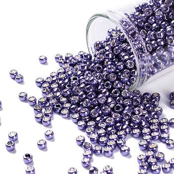 TOHO Round Seed Beads, Japanese Seed Beads, (567) Galvanized Lilac, 8/0, 3mm, Hole: 1mm, about 222pcs/10g