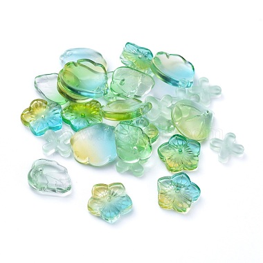 Galvanoplastie perles de verre transparentes(EGLA-L027-D)-2