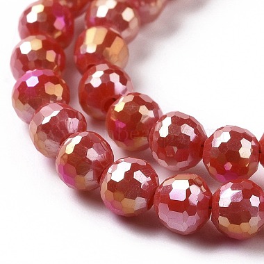 Electroplate Opaque Solid Color Glass Beads Strands(GLAA-E036-11E)-4