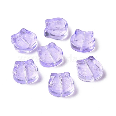 Medium Purple Cat Glass Beads