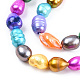Brins de perles de culture d'eau douce colorées naturelles(PEAR-R007-5-6mm)-3