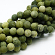 Round Frosted Natural TaiWan Jade Bead Strands(G-M248-6mm-02)-1