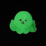 Luminous Resin Octopus Display Decoration, Micro Landscape Decorations, Glow in the Dark, Honeydew, 14.5x18.5x14~14.5mm(RESI-WH0038-09C)