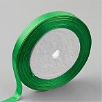 Single Face Satin Ribbon, Polyester Ribbon, Breast Cancer Pink Awareness Ribbon Making Materials, Valentines Day Gifts, Boxes Packages, Green, 3/8 inch(10mm), about 25yards/roll(22.86m/roll), 10rolls/group, 250yards/group(228.6m/group)(RC10mmY019)