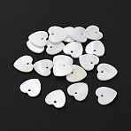 Shell Pendants, Heart, 11x11x1.5mm, Hole: 1.2mm(SHEL-WH0003-09E)