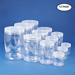 Plastic Bead Storage Containers, Column, Clear, 3pcs/size, 12pcs/set(CON-BC0003-07)
