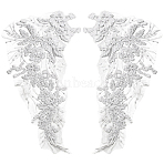 Polyester Lace for Clothing Decoration, Flower, Light Grey, 400x230x1.5mm(FIND-WH20040-11B)