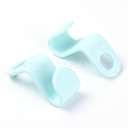 ABS Plastic Hook Hangers, Cyan, 4.4x1.9x0.3cm, Hole: 9x11mm(KY-WH0028-44A)