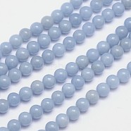 Natural Angelite Beads Strands, Round, 6mm, Hole: 1mm, about 66pcs/strand, 15.5 inch(G-L411-18-6m)