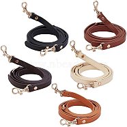 ARRICRAFT 5Pcs 5 Colors PU Leather Shoulder Strap, with Alloy Swivel Clasps, for Bag Straps Replacement Accessories, Mixed Color, 109.8~127.5x1.2x0.25cm, Hole: 2.5mm, 1pc/color(FIND-PH0002-63)