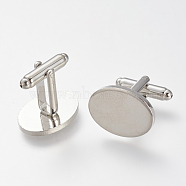 Brass Cuff Buttons, Cufflink Findings for Apparel Accessories, Platinum, 26mm(X-KK-T014-137P)