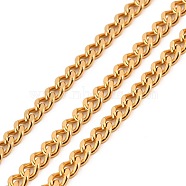 Vacuum Plating 304 Stainless Steel Cuban Link Chains, Unwelded, with Spool, Golden, 6x4.5x2mm, about 32.81 Feet(10m)/Roll(CHS-K016-03B-G)