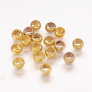 CCB Plastic European Beads, Large Hole Rondelle Beads, Golden, 6x4mm, Hole: 4mm(CCB-J028-68G)
