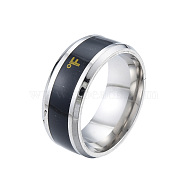 201 Stainless Steel Fahrenheit Scale Pattern Finger Ring for Women, Stainless Steel Color, Inner Diameter: 17mm(RJEW-N043-20P)