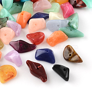 Chip Imitation Gemstone Acrylic Beads, Mixed Color, 19~28x14~19x6~13mm, Hole: 2mm, about 310pcs/500g(OACR-R021-M)