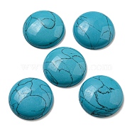 Synthetic Turquoise Cabochons, Flat Round, 30x7~8.5mm(G-C115-02B-01)