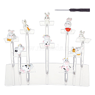 10-Tier Transparent Acrylic Minifigures Display Risers, Trapezoid Organizer Holder for Models, Building Blocks, Doll, Cake Display Holder, Clear, Finish Product: 30x16.8x16cm(ODIS-WH0030-45)