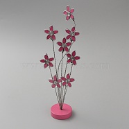 304 Stainless Steel Flower Name Card Holder, Photo Memo Holders, with Iron Clip, for Wedding, Birthday Party Table Number Sign, Hot Pink, 80x54x255mm(AJEW-WH0258-28)