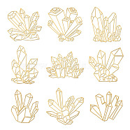 Nickel Decoration Stickers, Metal Resin Filler, Epoxy Resin & UV Resin Craft Filling Material, Diamond, 40x40mm, 9 styles, 1pc/style, 9pcs/set(DIY-WH0450-051)