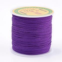 Polyester Cord, Purple, 0.8mm, about 87.48 yards(80m)/roll(OCOR-P008-675)