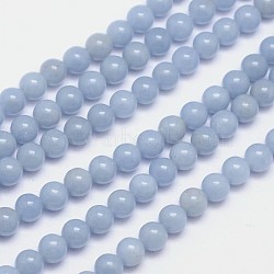 Natural Angelite Beads Strands, Round, 6.5mm, Hole: 1mm, about 58~62pcs/strand, 15.5 inch(G-L411-18-6m)