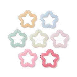 Imitation Jelly Acrylic Pendants, Star, Mixed Color, 28.5x29.5x4mm, Hole: 1.8mm, about 340Pcs/500G(MACR-M042-01)