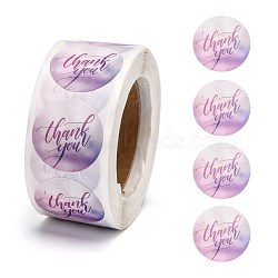 1 Inch Thank You Stickers, Adhesive Roll Sticker Labels, for Envelopes, Bubble Mailers and Bags, Purple, 25mm, about 500pcs/roll(X-DIY-G025-J12)