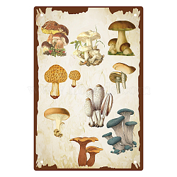 Tinplate Sign Poster, Vertical, for Home Wall Decoration, Rectangle, Mushroom Pattern, 300x200x2.2mm(AJEW-WH0157-501)