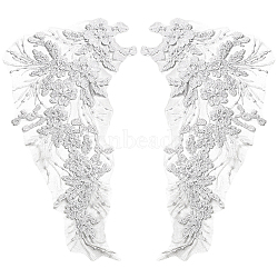 Polyester Lace for Clothing Decoration, Flower, Light Grey, 400x230x1.5mm(FIND-WH20040-11B)