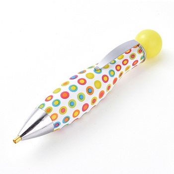 DIY Diamond Painting Point Drill Pen Embroidery Tool, Painting Cross Stitch Accessories Sewing Crafts, Yellow, 107x20mm, Hole: 2mm