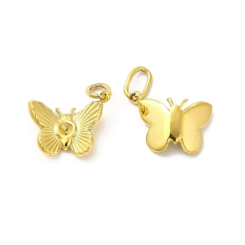 Ion Plating(IP) 304 Stainless Steel Pendant Rhinestone Settings, Butterfly, Real 14K Gold Plated, Fit For 3mm Rhinestone, 14x18.5x5mm, Hole: 3x6mm